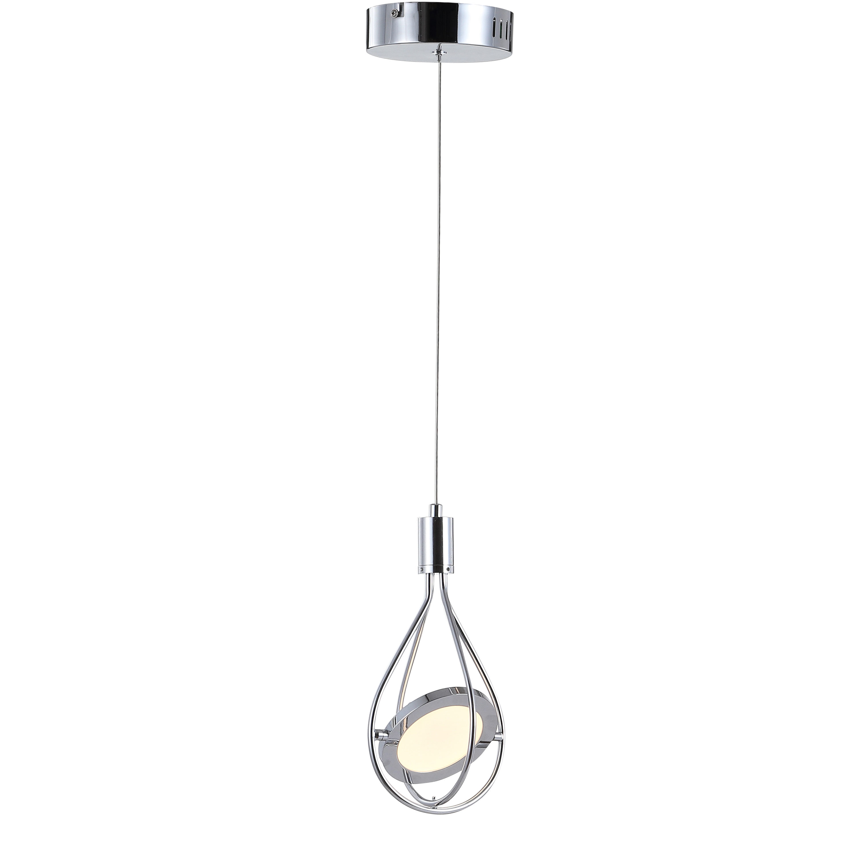Orion 5.5" Polished Chrome Adjustable Modern LED Pendant