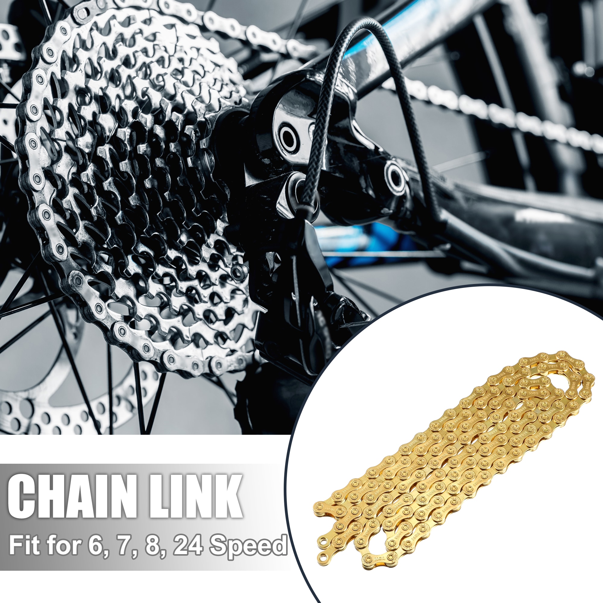 Unique Bargains 11 Speed 116 Links Speed Chain Replacement for