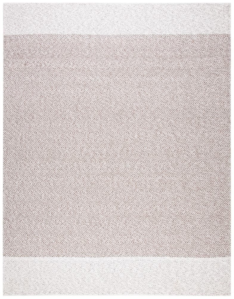 Safavieh NAN148E-5 Nantucket Eliot 5 x 8 (ft) Loomed Cotton Ivory/Taupe Rectangular Indoor Chevron Coastal Area rug