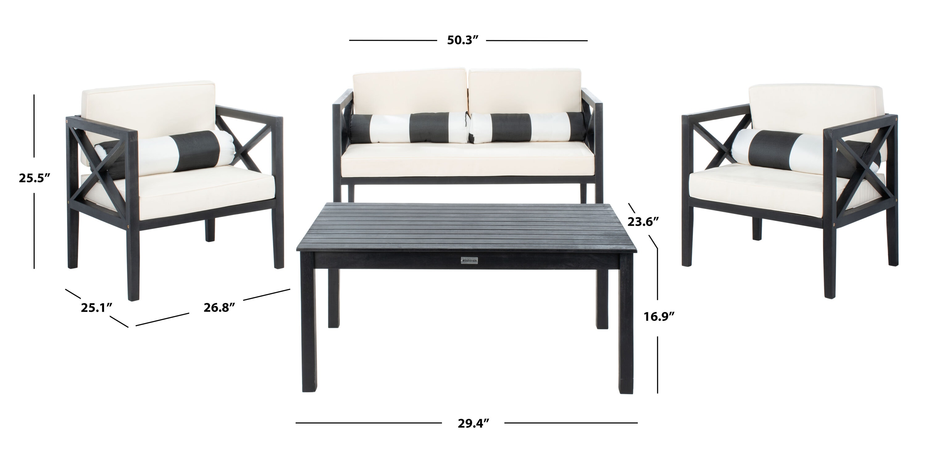 Safavieh PAT7031G Patio-Conversation-Sets - View #4