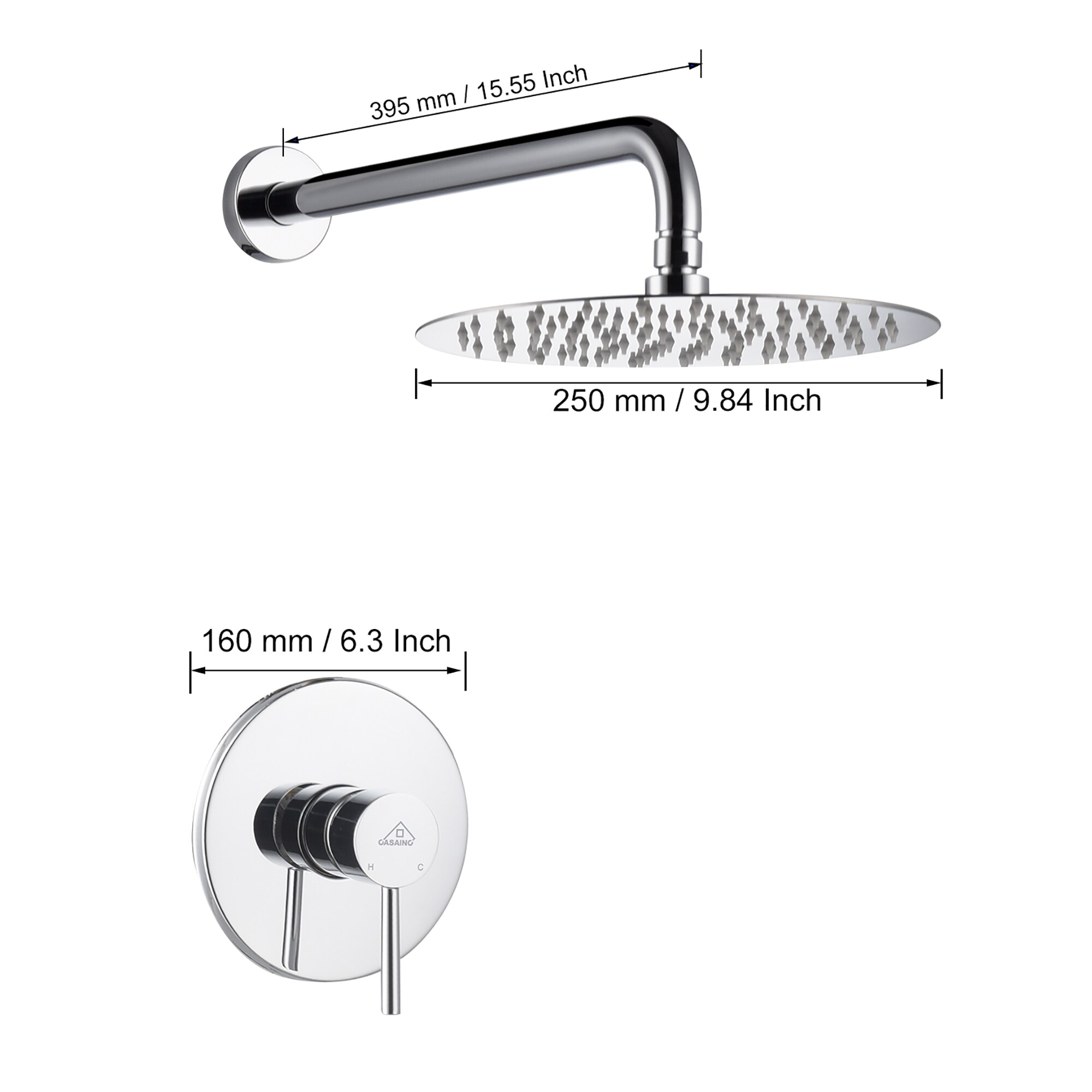 CASAINC M6609-A-10-CP Tub-Shower-Faucets - View #10