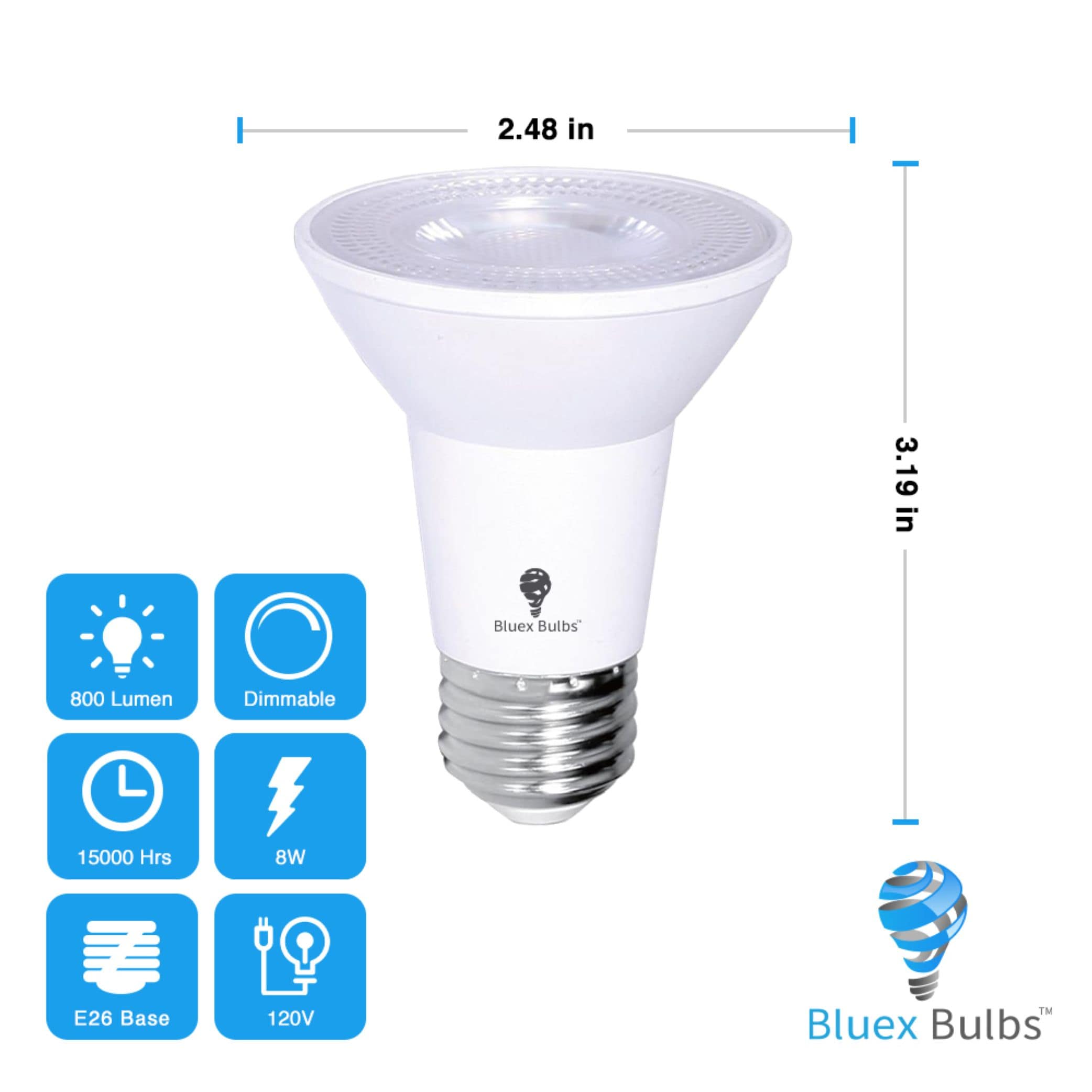 BLUEX BULBS 75-Watt Equivalent T10 Household Indoor LED Light Bulb in Warm  White (4-Pack) T10-185CM-8W-27 - The Home Depot
