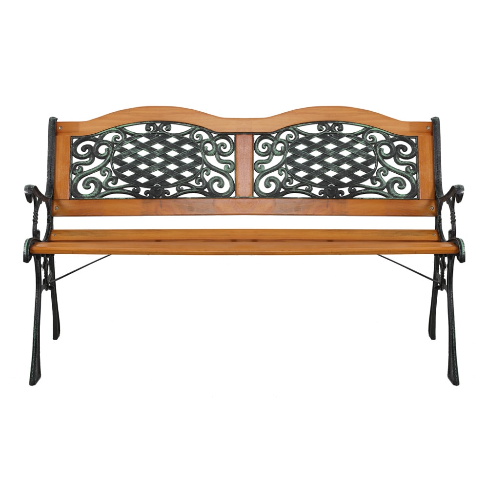 AHIOU HOME ZAAHD-HPUVGWB Fresno 49.5-Inches W x 30-Inches H Iron Hardwood PVC Iron Love seat Bench