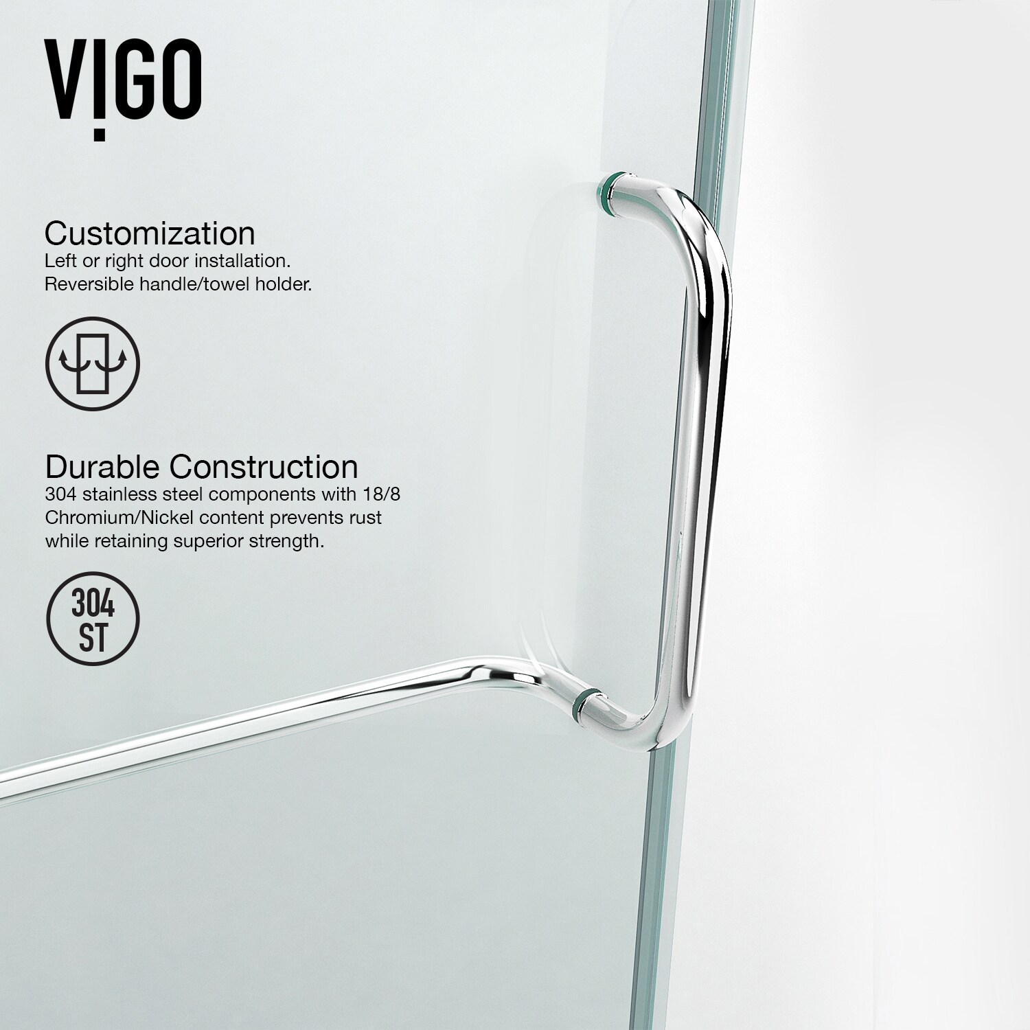 Monteray 46" Frameless Clear Glass Shower Enclosure with Brushed Nickel Hardware