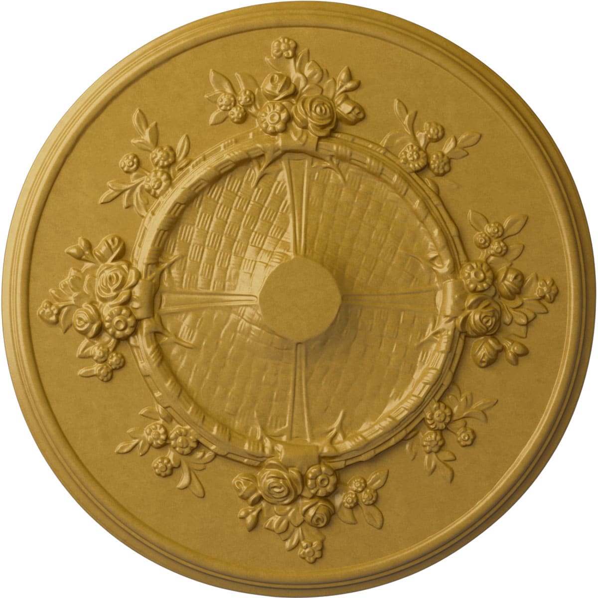 Ekena Millwork CM27FLIGS Flower 27-in W x 27-in L Painted Iridescent Gold Polyurethane Whole Ceiling Medallion