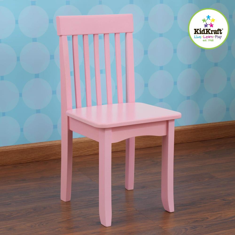 pink and wood chair