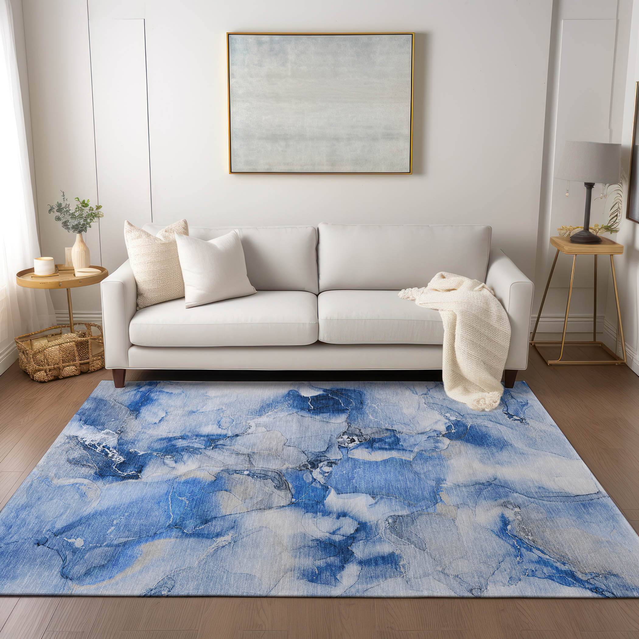 Addison Rugs ACN526NA10X14 Chantille ACN526NA 10 x 14 (ft) Polyester Navy Rectangular Indoor/Outdoor Abstract Machine washable Area rug