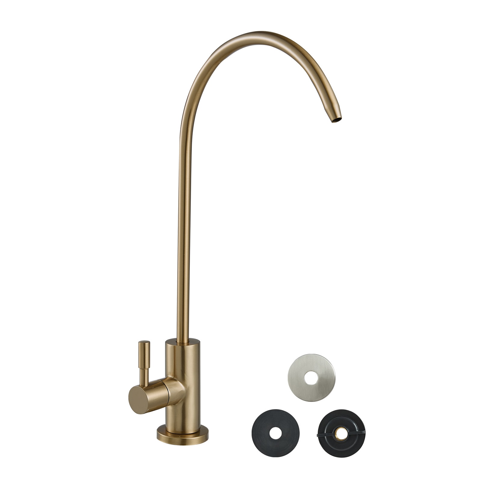RITSU  Stainless Steel Faucet Lead-Free Water Purifier Faucet Filter Water Faucets with Solid Brass Valve Anti-Rust and Durability Ro Water Faucets and 360 degree swivel spout and high arc gooseneck spout and stainless steel construction