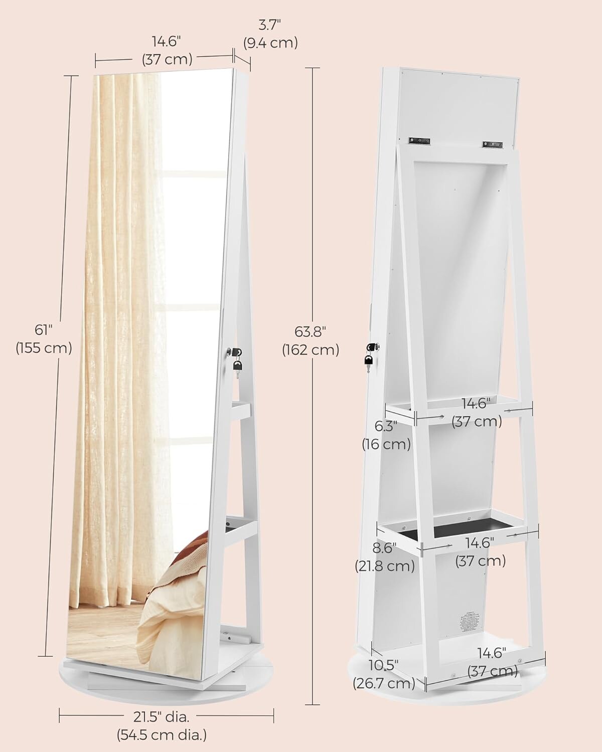 SONGMICS HOME JJC007W01 Jewelry-Armoires - View #2