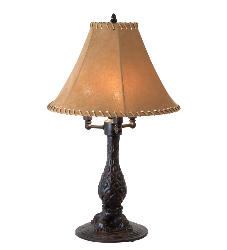 Meyda Tiffany Lighting Faux leather Mahogany Bronze Table Lamp 