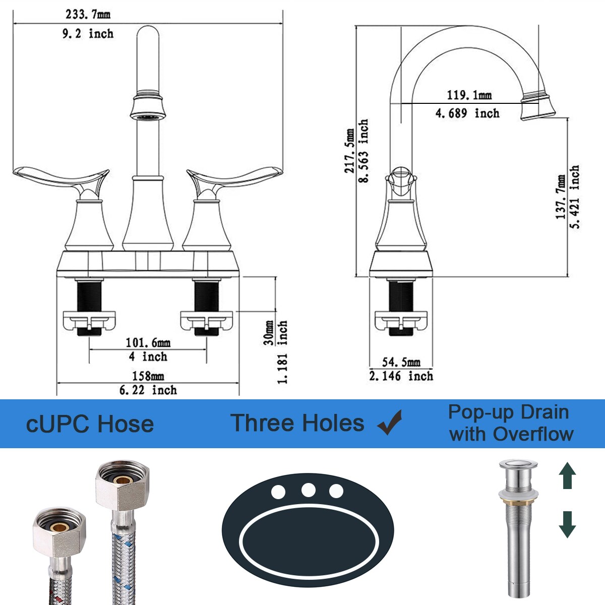 WELLFOR ZQ4009NP Lavatory-Faucets - View #2