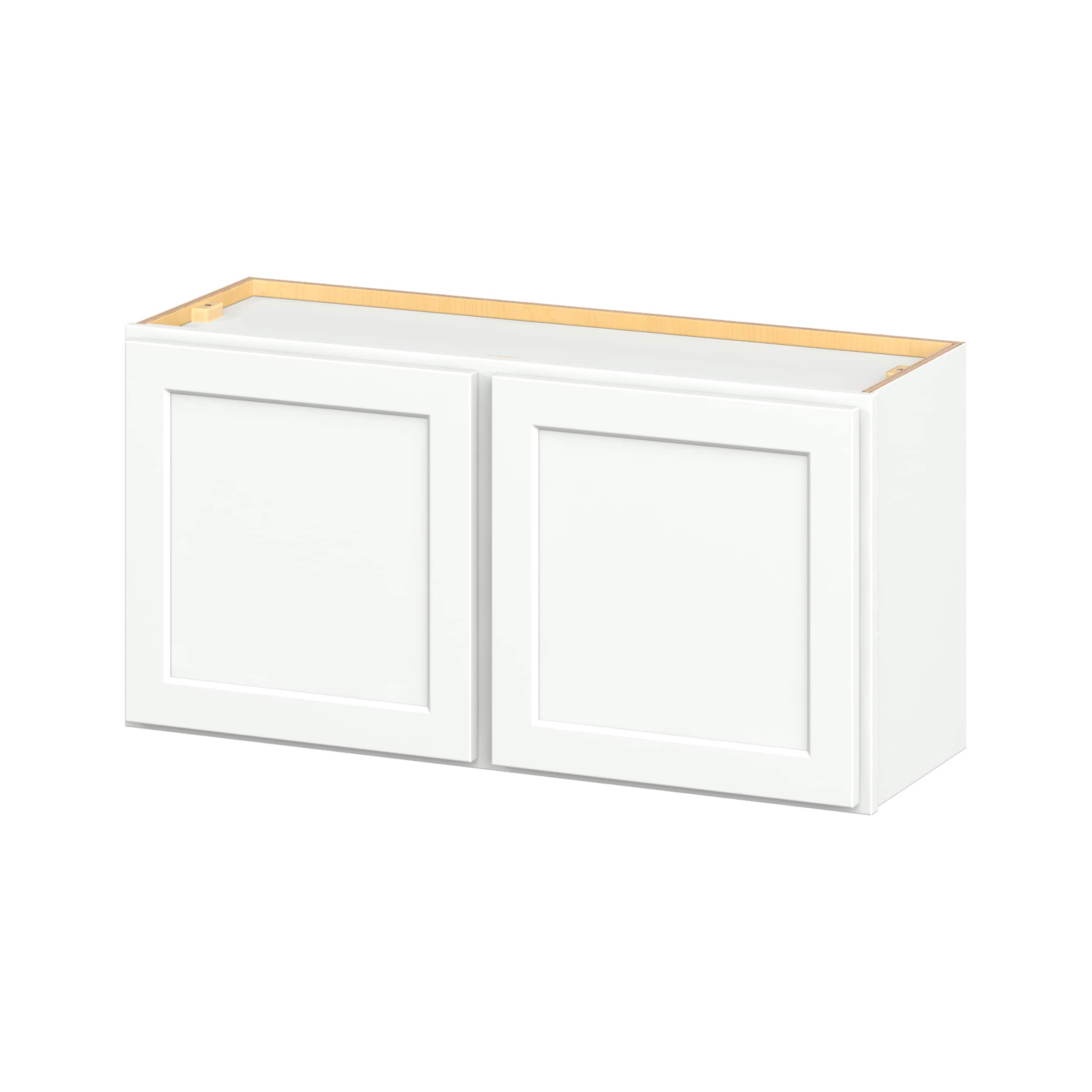 Hugo&Borg W3618-GL PRO Glendale 36-in W x 18-in H x 12-in D Pure White Wall Ready to assemble Plywood Cabinet (Recessed Panel Shaker)