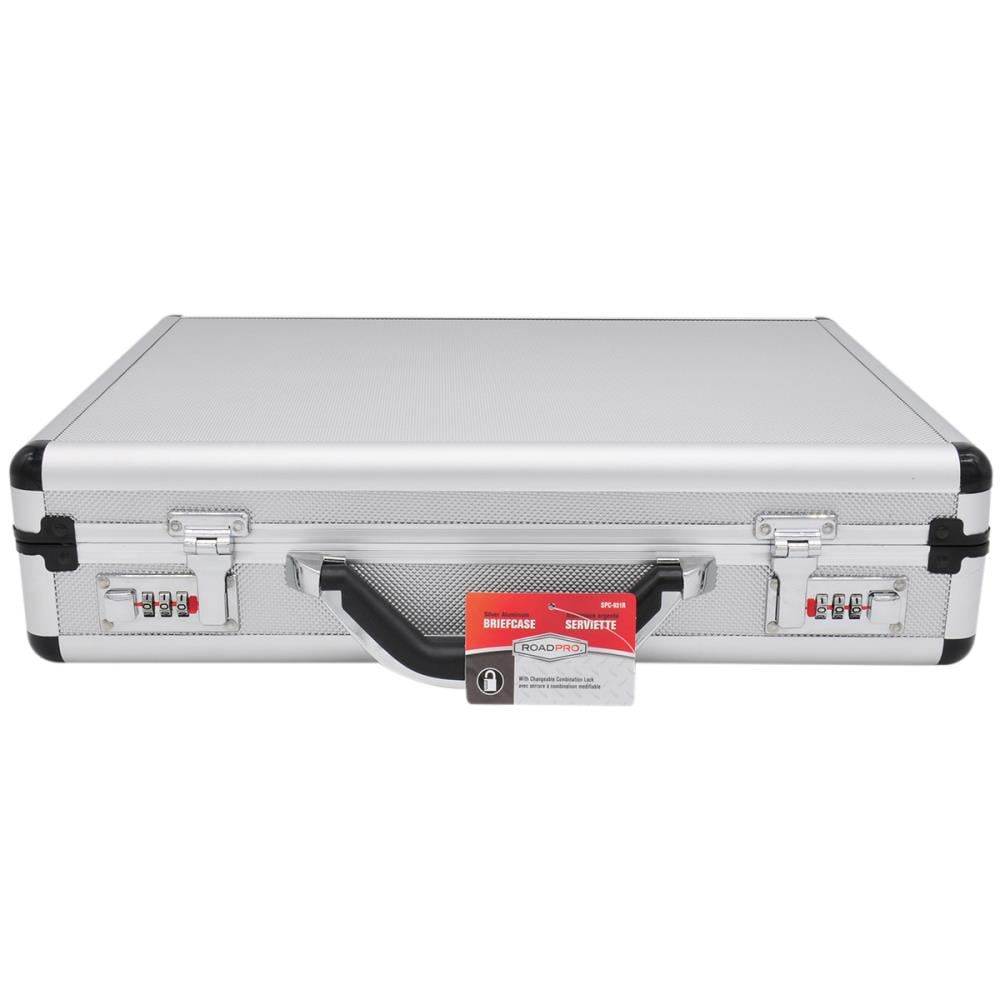 Locking Briefcase with Sandwich Aluminum Alloy Safety Box with Strap Silver  US