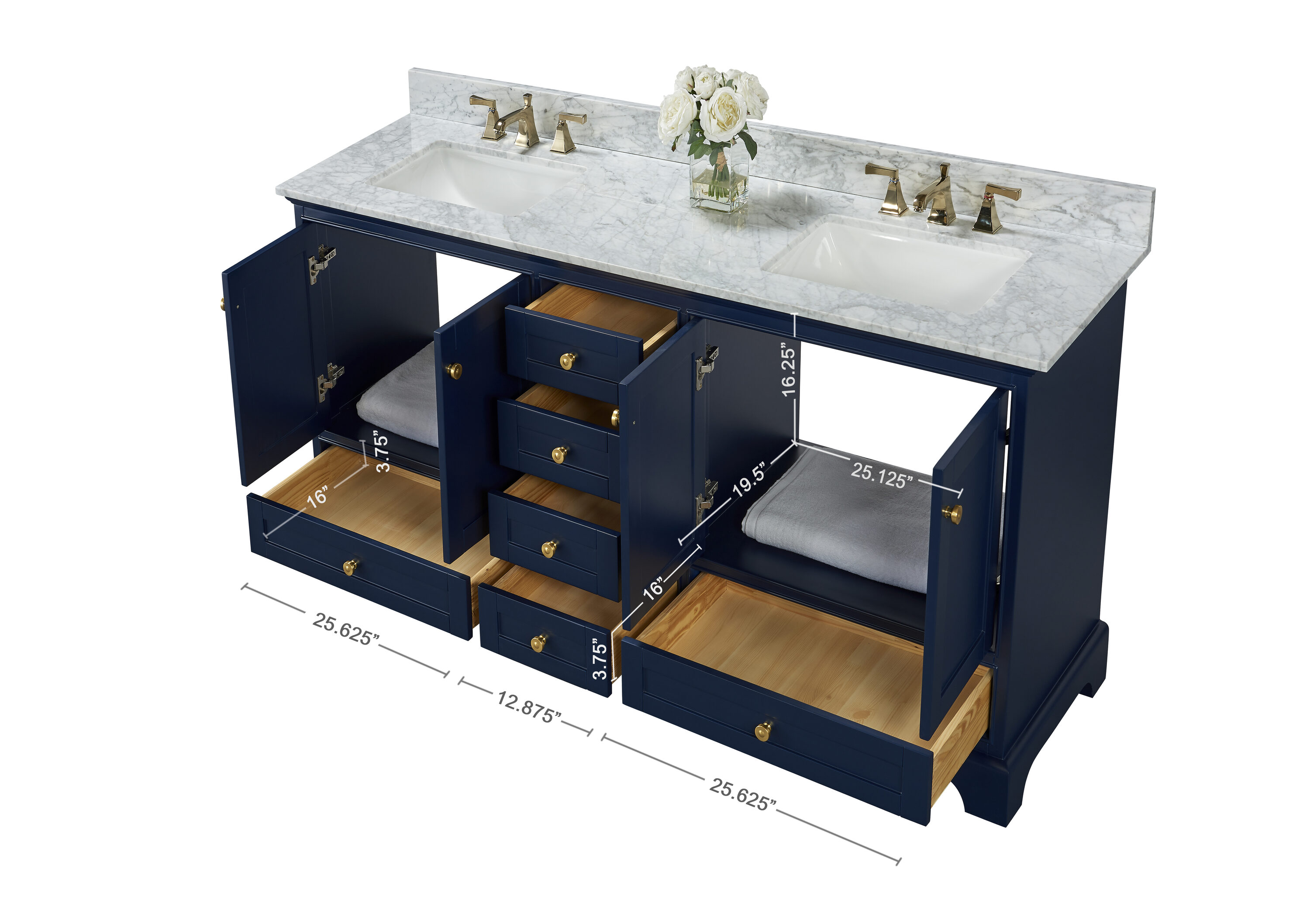 Ancerre Designs VTSAUDREY72HBCWGD Bath-Vanity-Combo - View #7