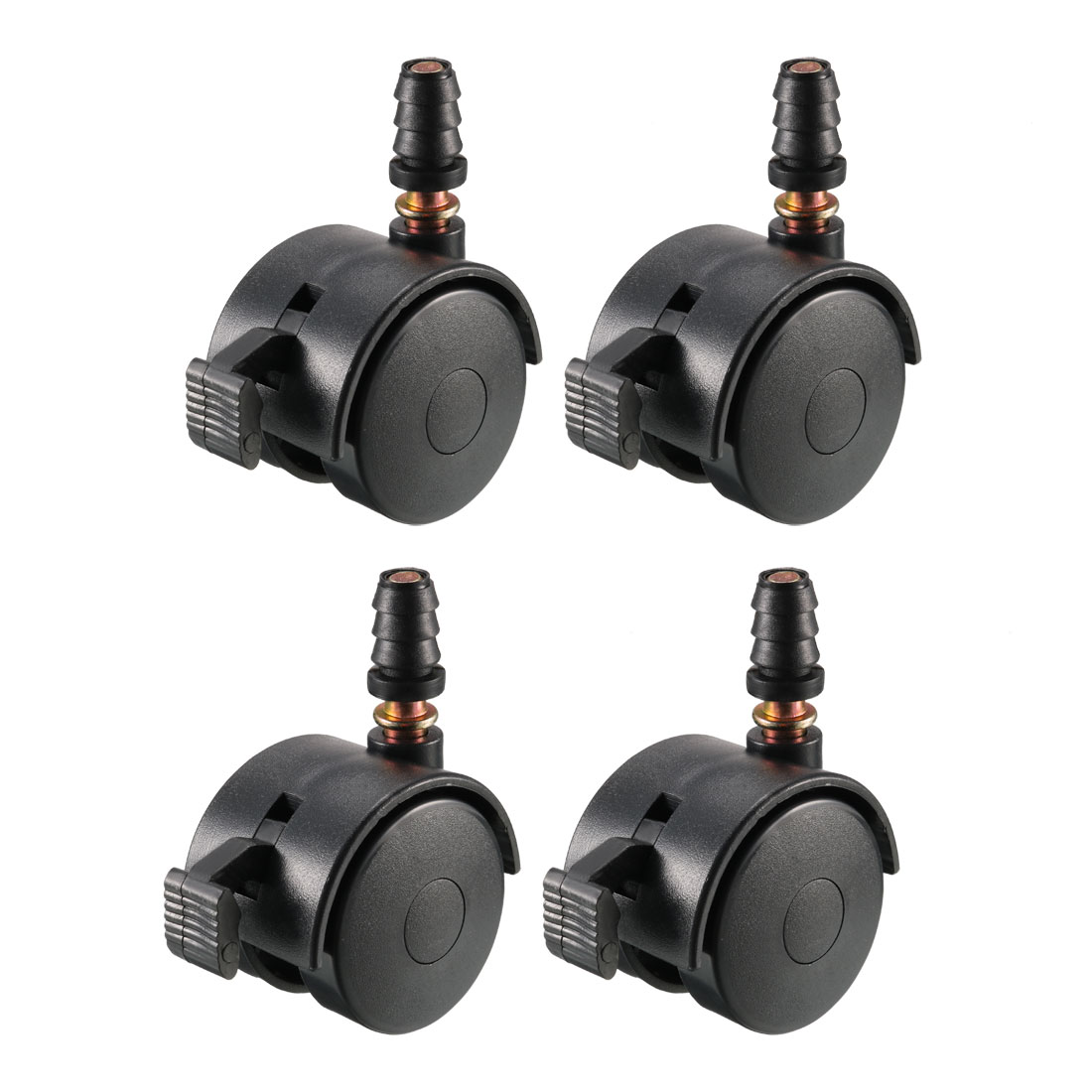 Unique Bargains 1.5inch Swivel Caster Wheels Grip Neck Stem Caster Black Furniture Wheel with Brake and Mounting Socket 4pcs