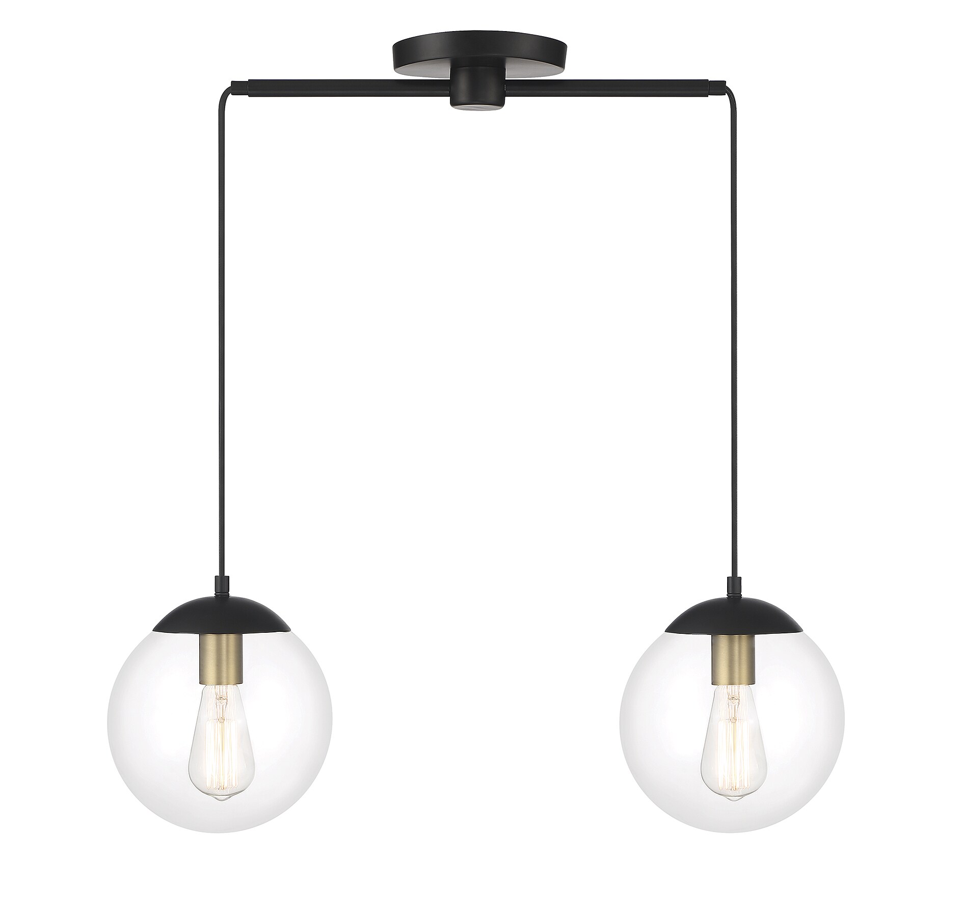 Meridian Lite Trends M100110MBKNB Meridian 2 -Light Matte Black Modern/contemporary For Use in Bedrooms, Dining Rooms, Foyers, Kitchens, Living Rooms Chandelier