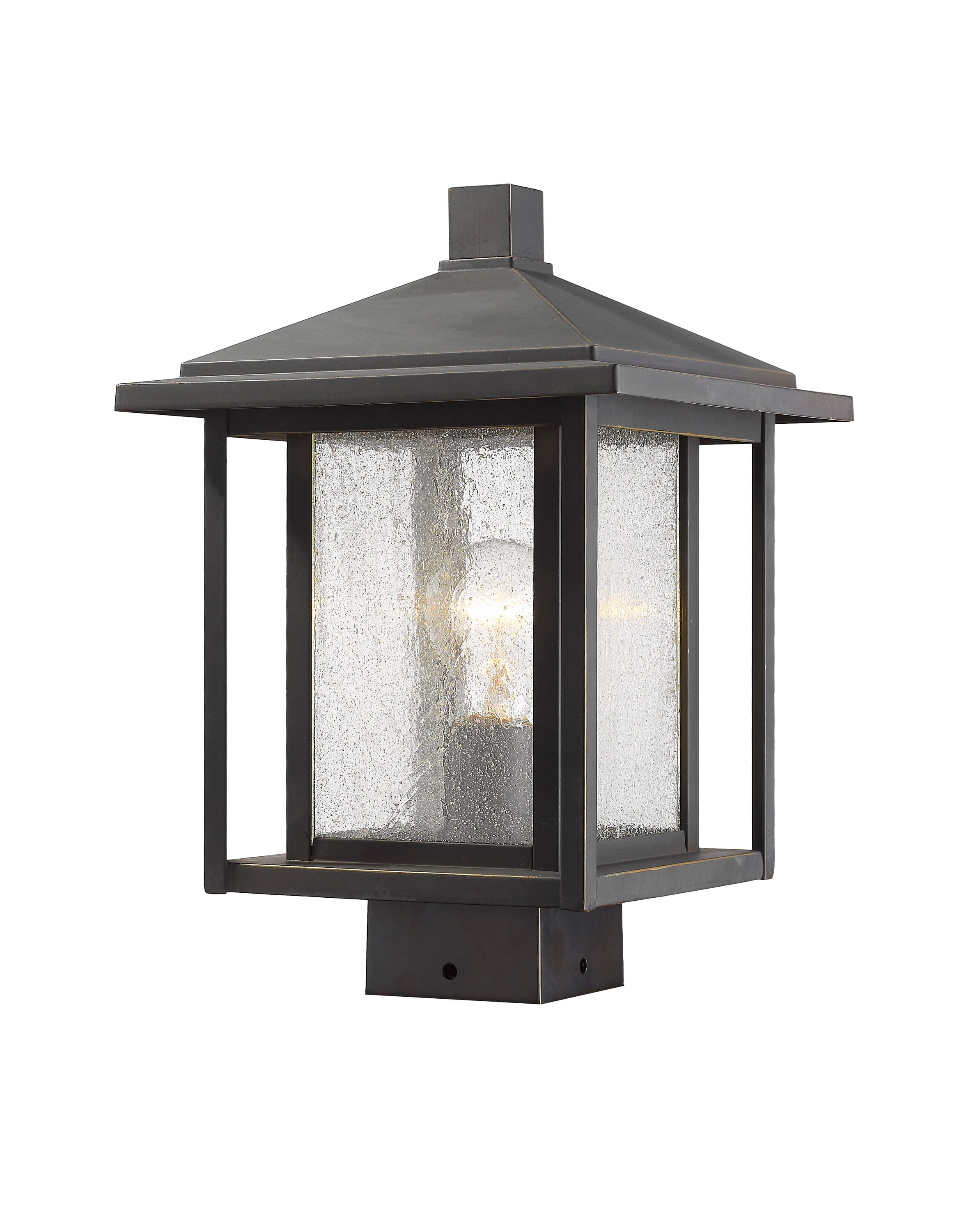 Z-Lite 554PHMS-ORB Aspen 13.27-Inches Oil Rubbed Bronze Modern/contemporary Outdoor Light post lantern