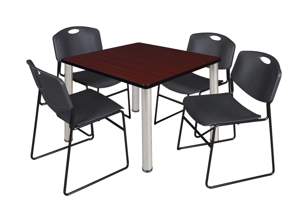 Regency TB4242MHBPCM44BK Breakroom Brown 4-Person Training Table (42-in W x 29-in H)