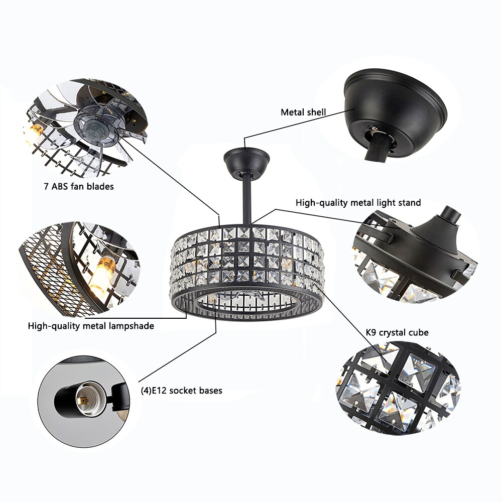 Oukaning 18-in Vintage Black Metal Invisible Indoor Cage Ceiling 