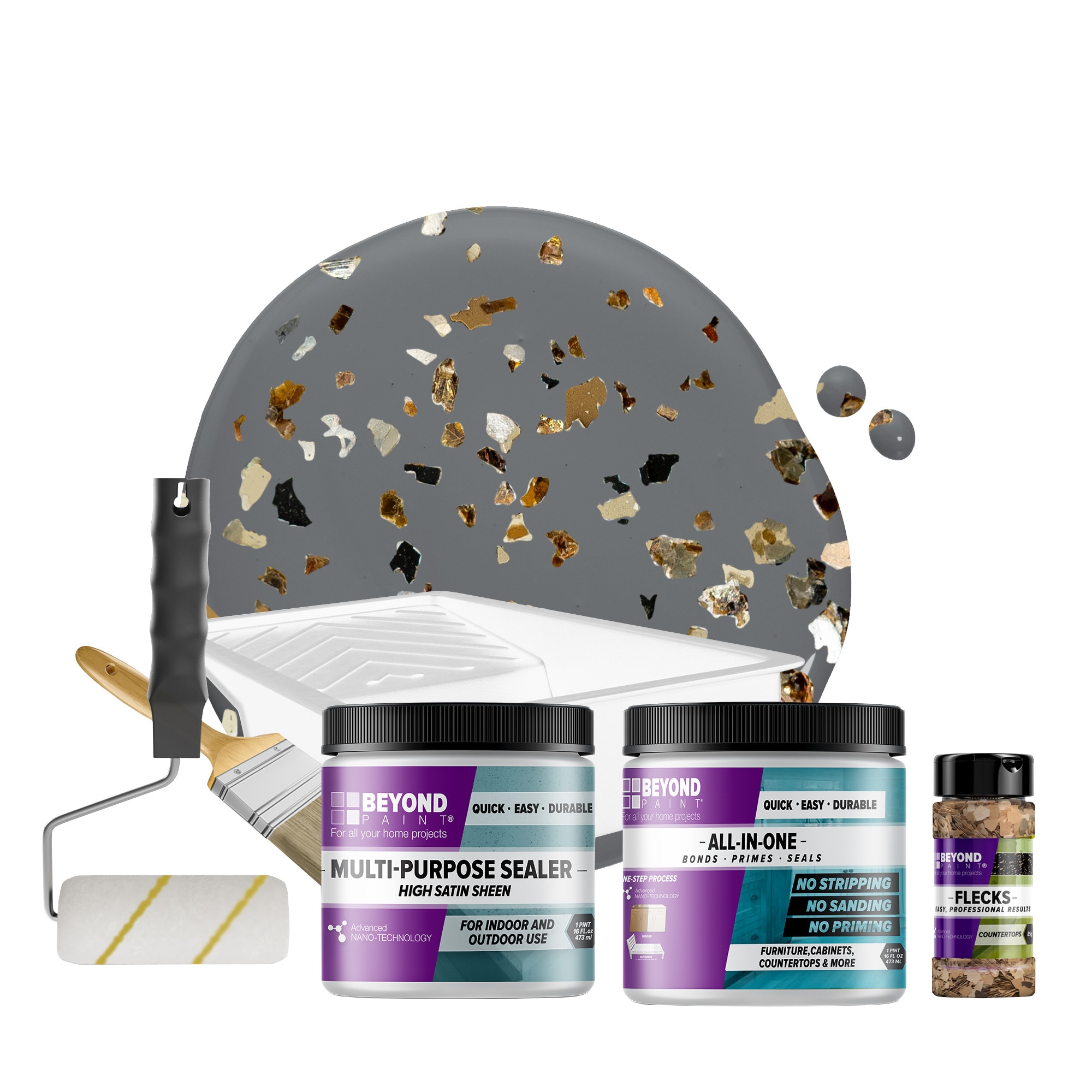 Beyond Paint BP60B Oxford Bronze Countertop Fleck Kit in Pewter
