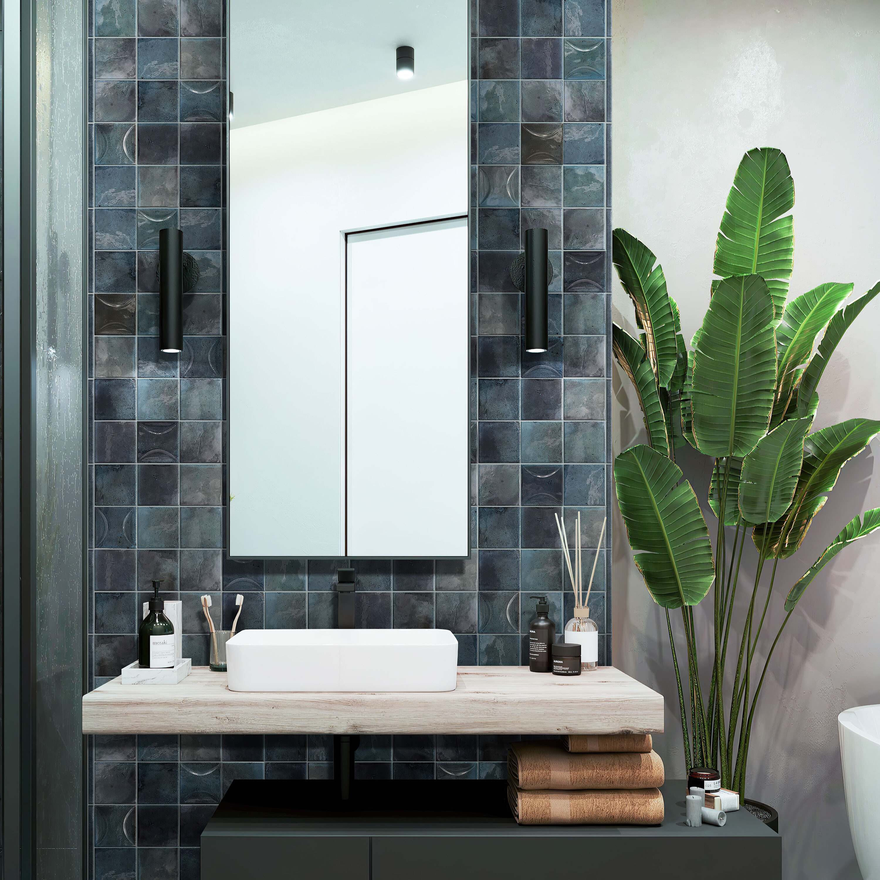 Apollo Tile MOD88BLUPENA Wall-Trim-Accent-Tile - View #4