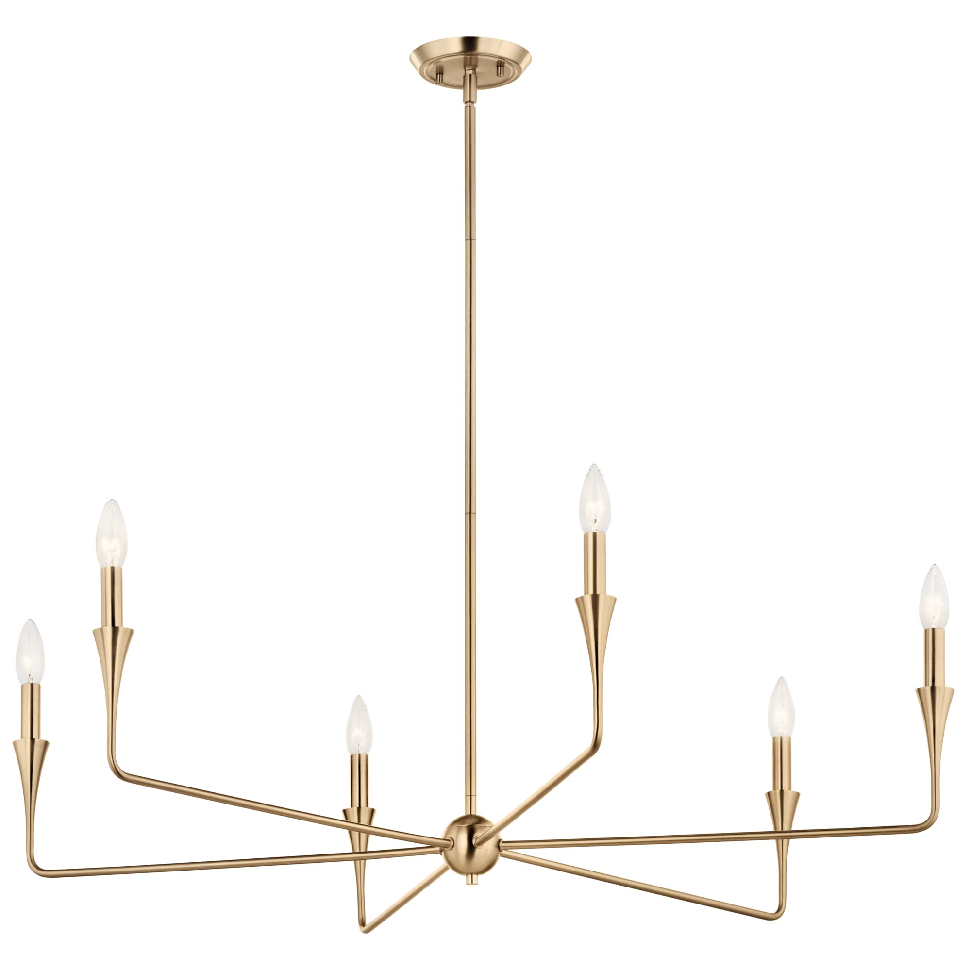Kichler 52690CPZ Alvaro 6 -Light Gold Modern/contemporary Bare bulb For Use in Bedrooms, Dining Rooms, Foyers, Kitchens, Living Rooms Chandelier