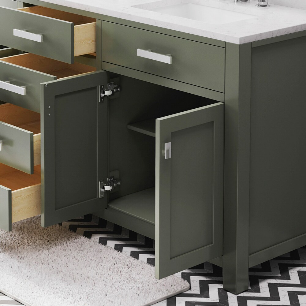 Madison 72" Glacial Green Double Sink Vanity with Marble Top