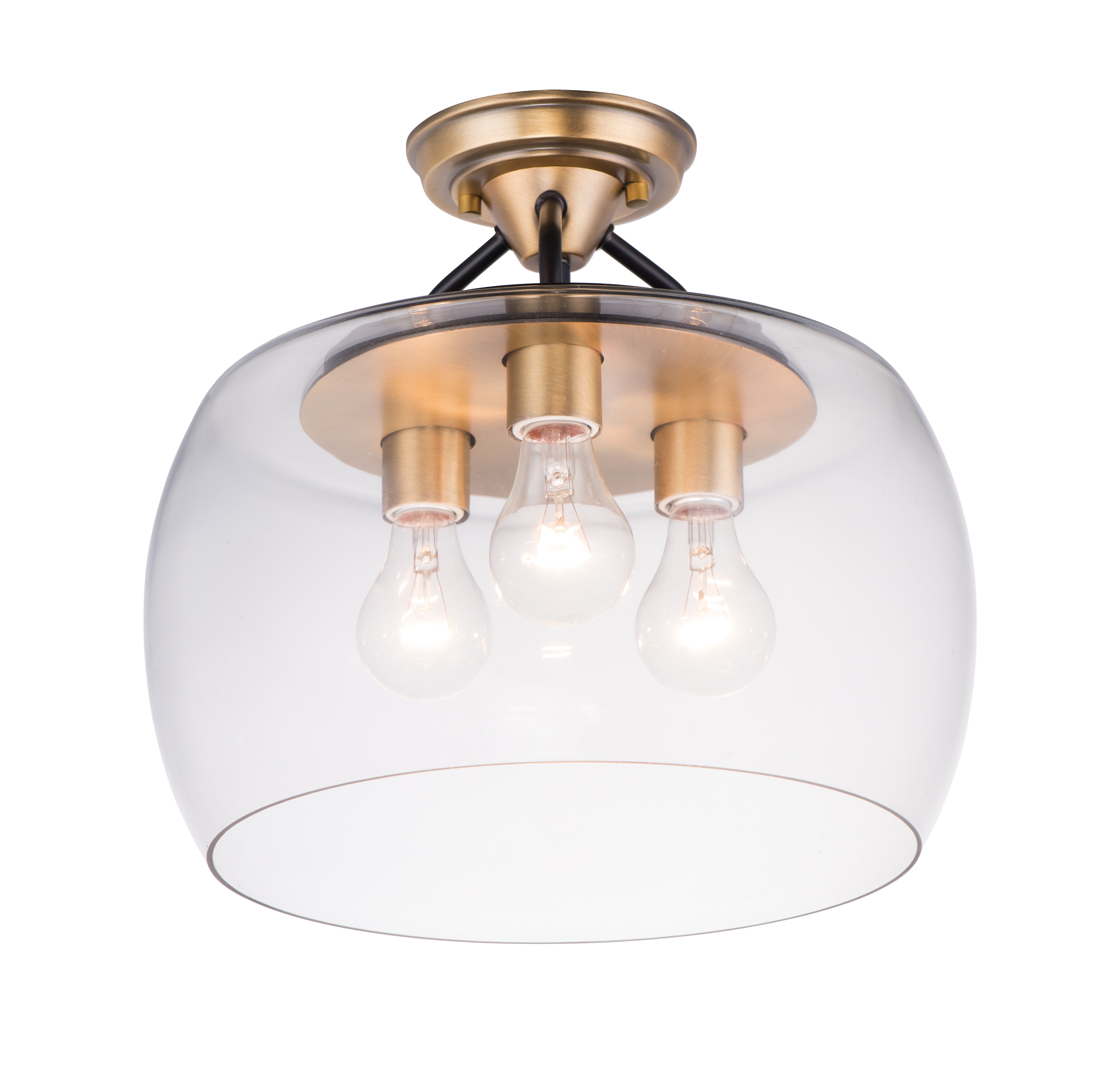 Maxim Lighting 26130CLBZAB Goblet 3 -Light 13.5-in Matte Multiple colors Semi Flush Mount Light
