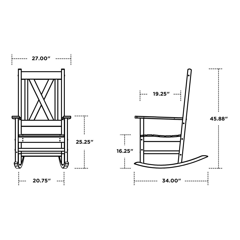 Braxton Black Eco-Friendly Porch Rocking Chair