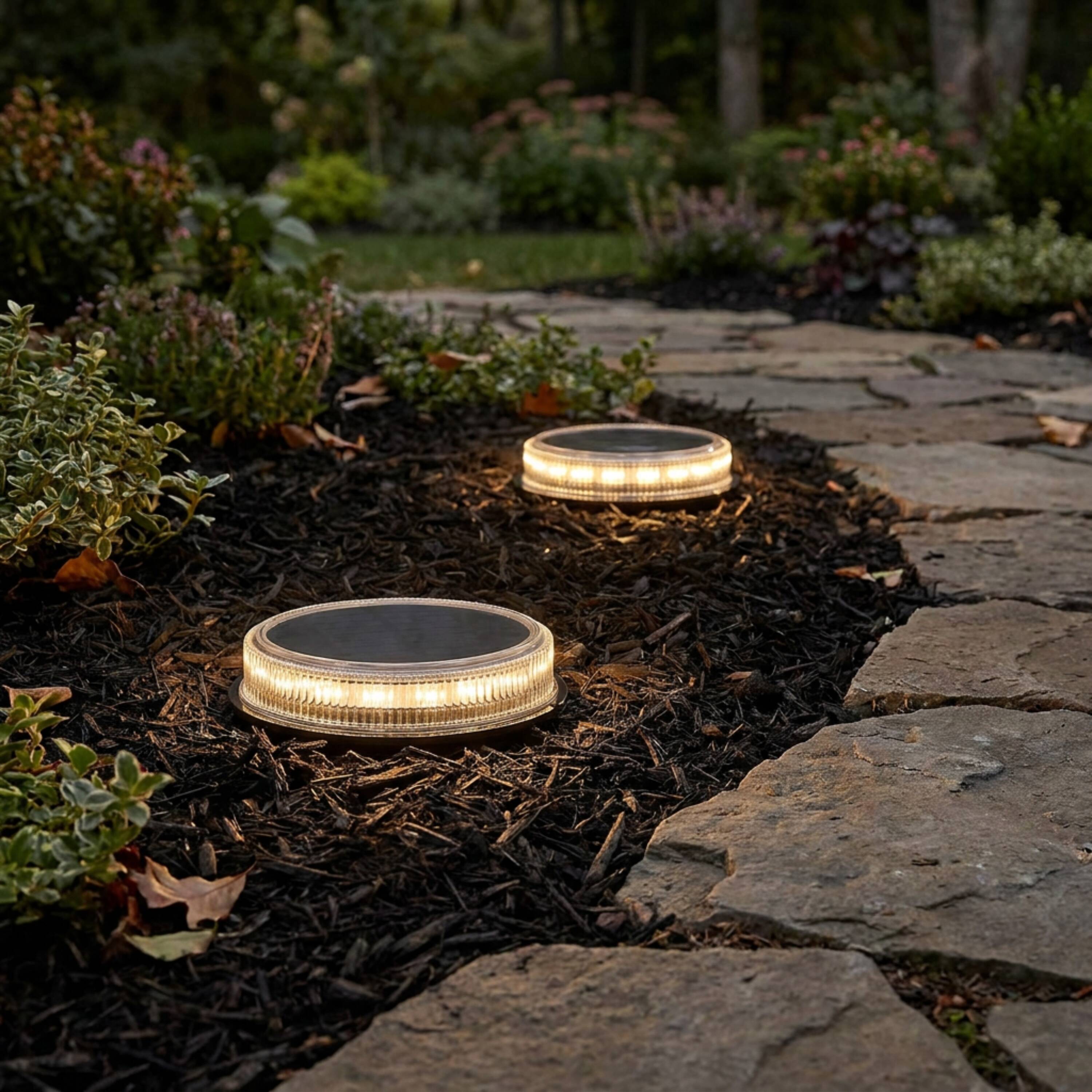 Harbor Breeze 2 -Pack 10 -Lumens Black Solar LED Outdoor Path Light Kit with Dusk-to-Dawn Sensor 3000-K