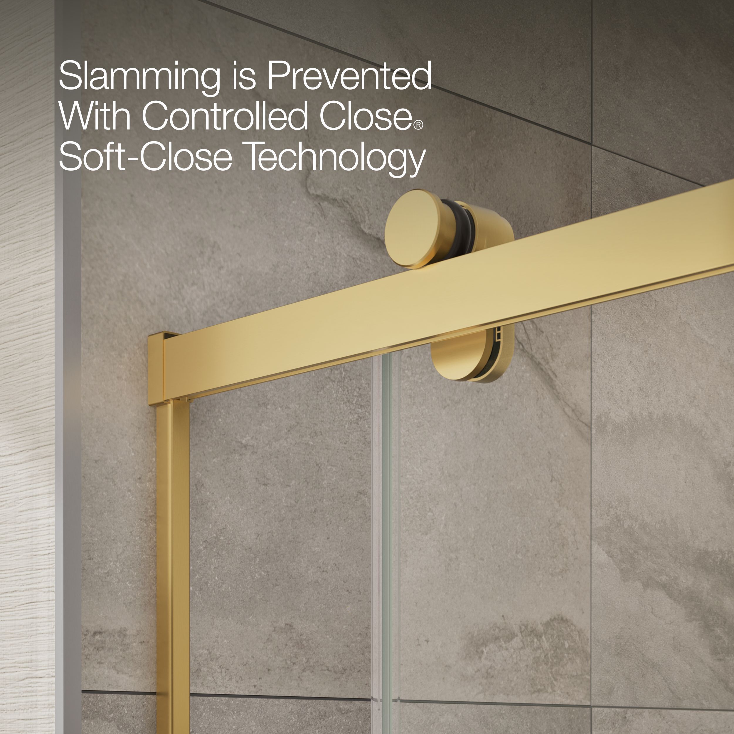 KOHLER Premise Vibrant Brushed Moderne Brass 44-in to 48-in W x