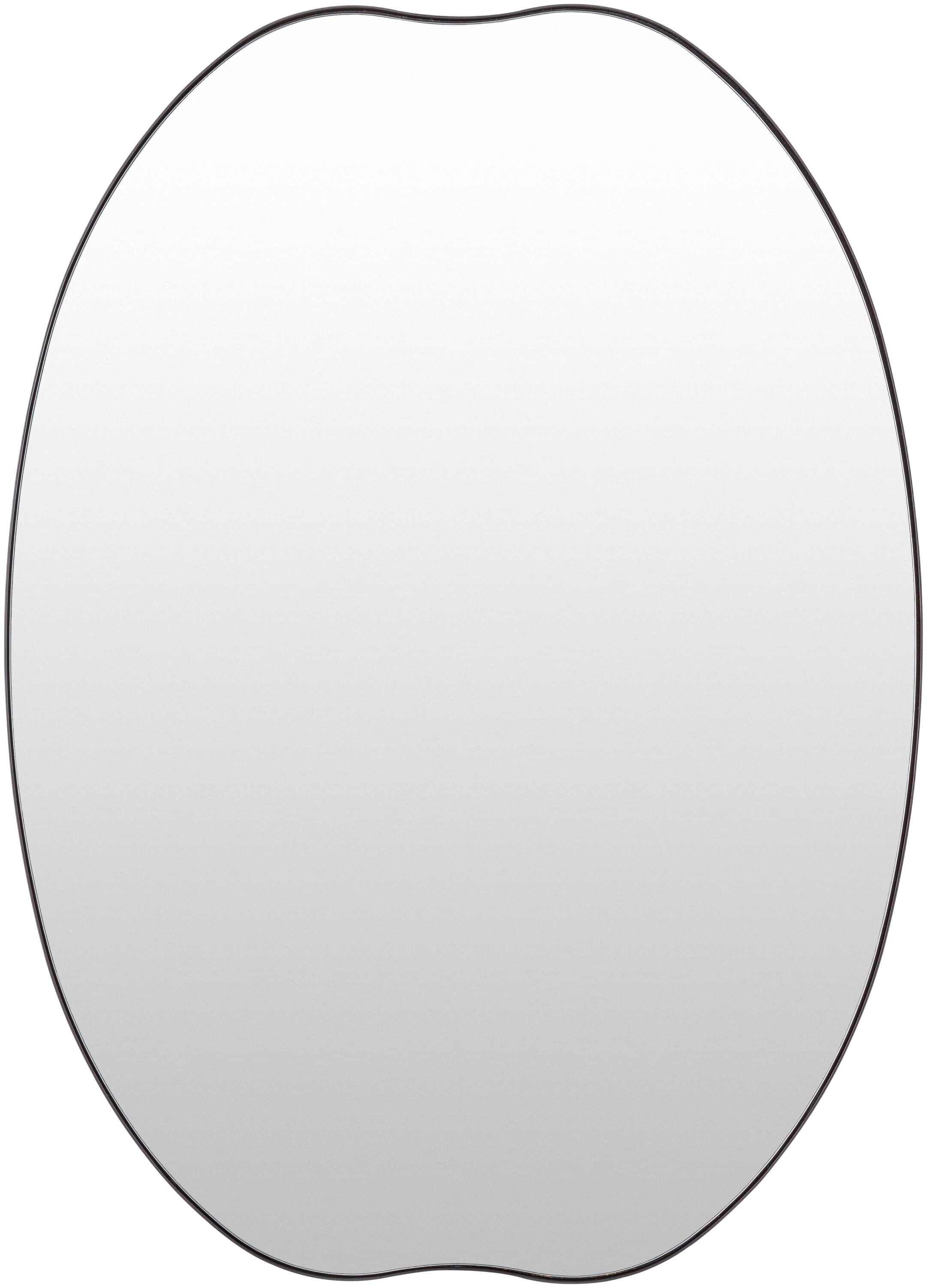 Surya RUB002-3122 Auburn 22-in W x 31.0-in H Oval Black Framed Wall Mirror