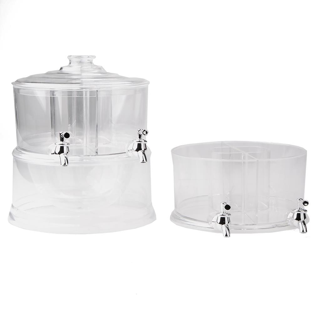 Mind Reader 2 Tier Beverage Drink Dispenser with Spigot - Clear, 2 Gallon  Capacity, Stackable Punch Bowl with Lids and Ice Bucket Bottom - Perfect  for Parties in the Beverage Dispensers department at