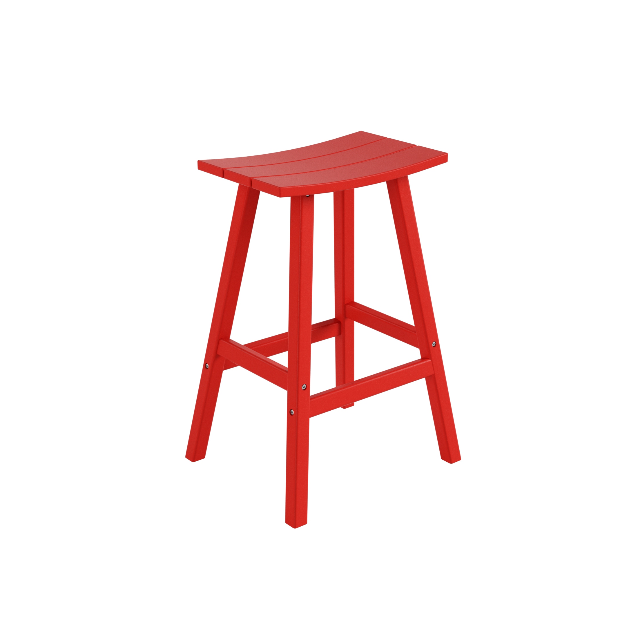 Westin Furniture OP7002-29-RD Laguna Red HDPE Frame Stationary Bar Stool Chair with Slat Seat