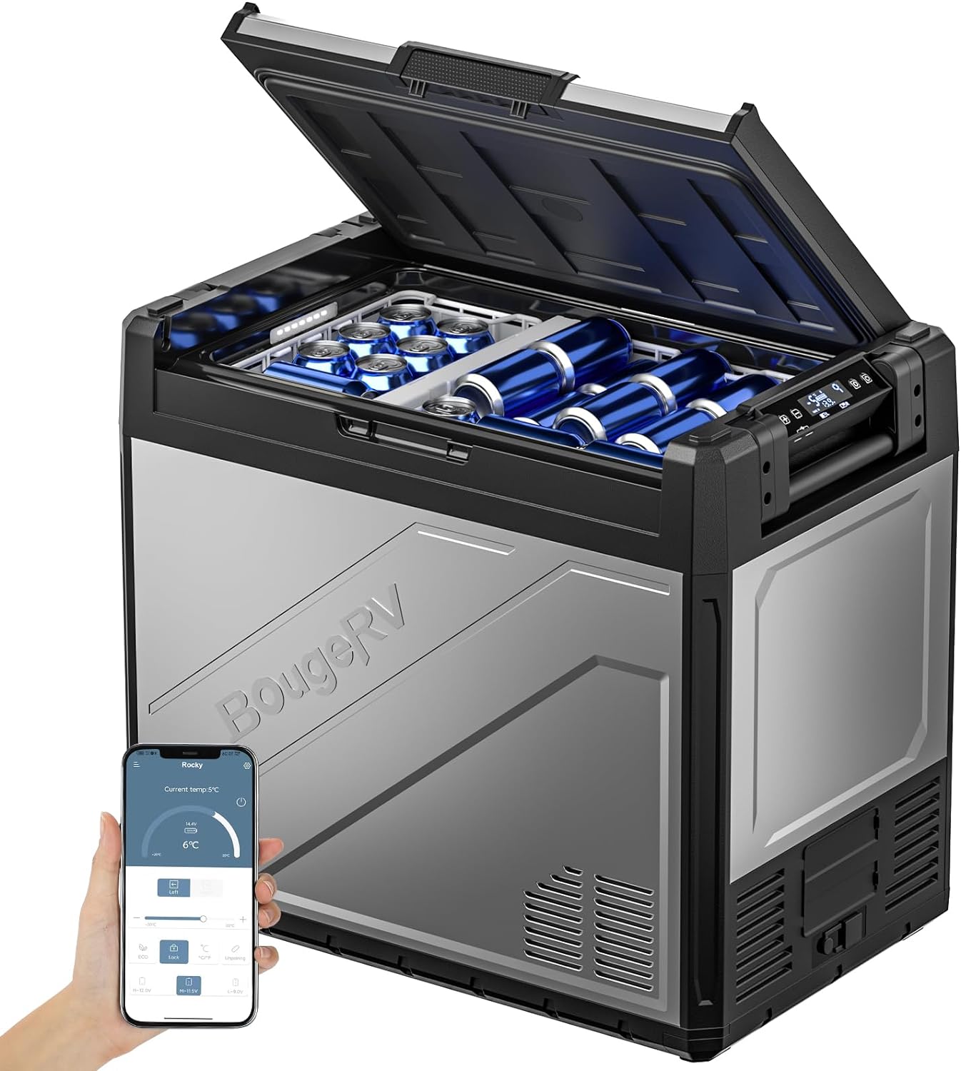 BougeRV LW07809 Stainless steel 81 Quart(s) Hard Insulated Chest cooler
