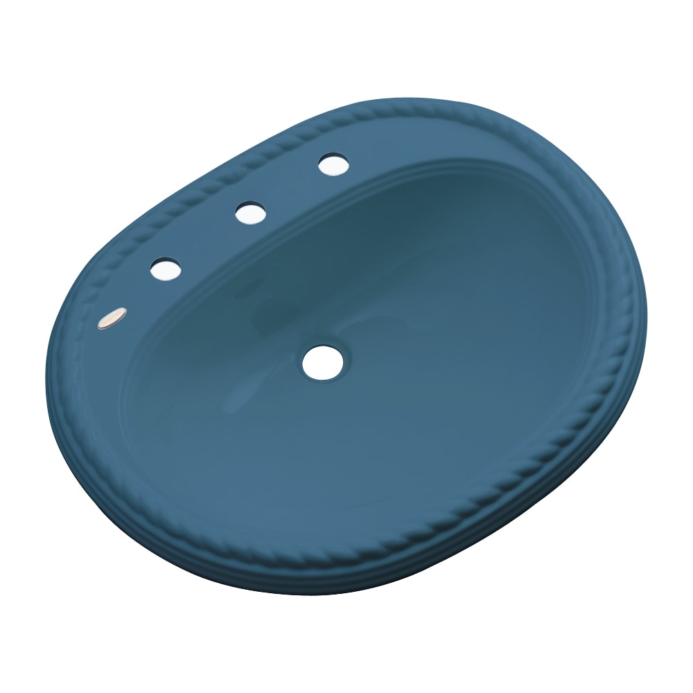 Dekor Manitou Rhapsody Blue Composite Drop In Oval Bathroom Sink