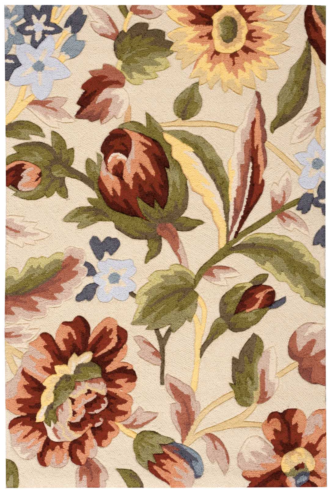 Nourison Fantasy 3 x 5 Ivory Indoor Abstract Handcrafted Area Rug