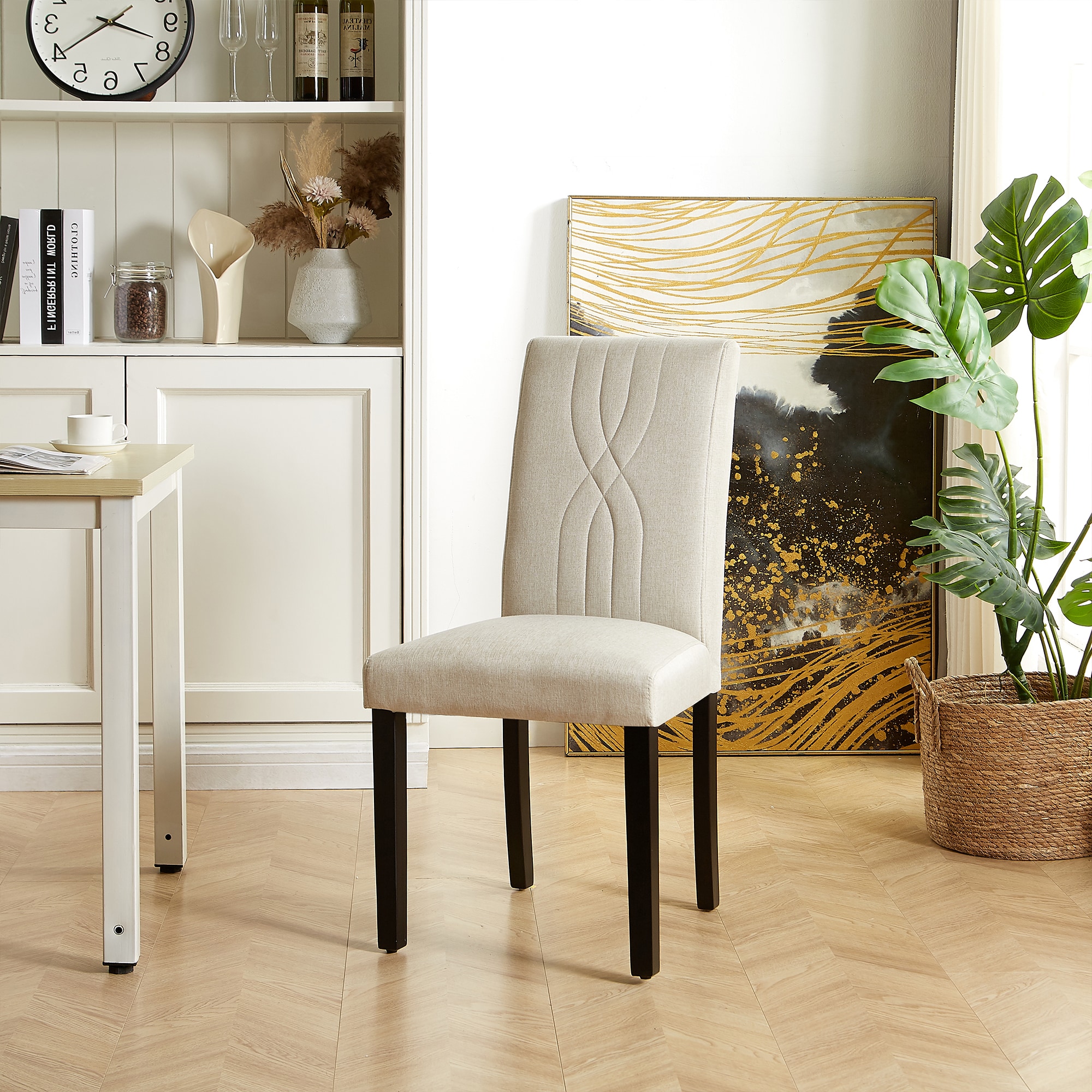 Vecelo LOE-DC03-BGE-2P Dining-Chairs - View #4