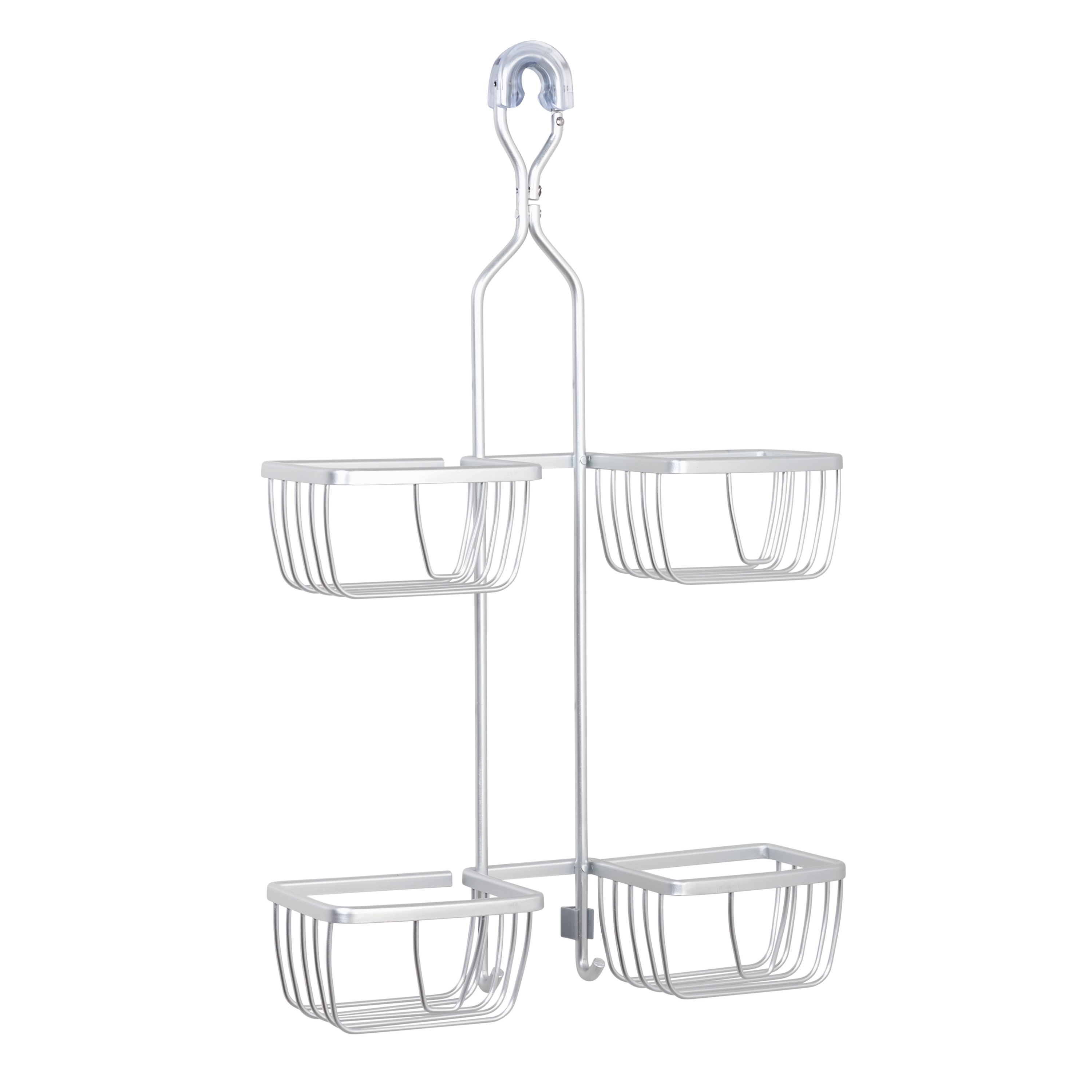 Zenna Home Extra Wide Hanging Over-the-Shower Caddy, Wide, Satin Chrome