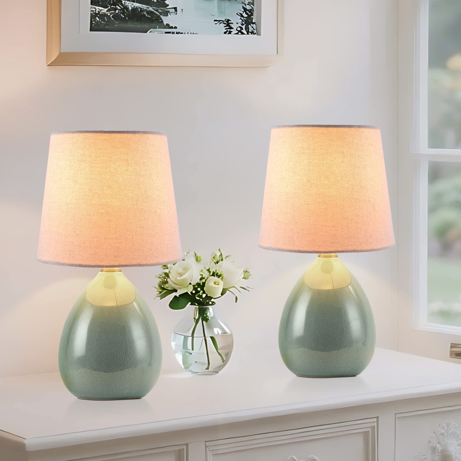 BIGHOUSE 3002010463 12.5'' Ceramic Table Lamp Set of 2