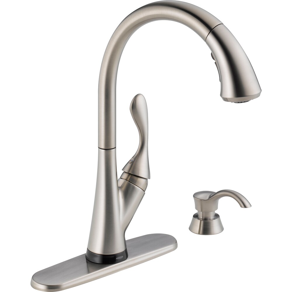 Delta Ashton Touch2o Stainless 1 Handle Deck Mount Pull Down Touch Kitchen Faucet Deck Plate Included In The Kitchen Faucets Department At Lowes Com