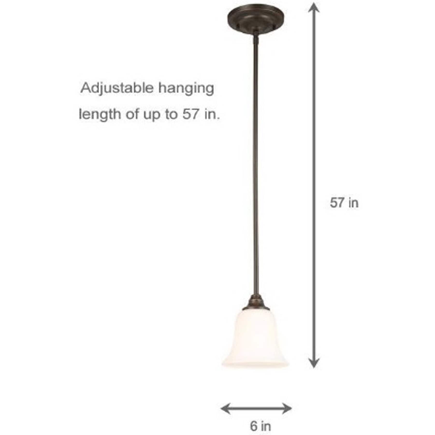 Elegant Oil-Rubbed Bronze 57" Mini Pendant with Frosted White Glass Shade