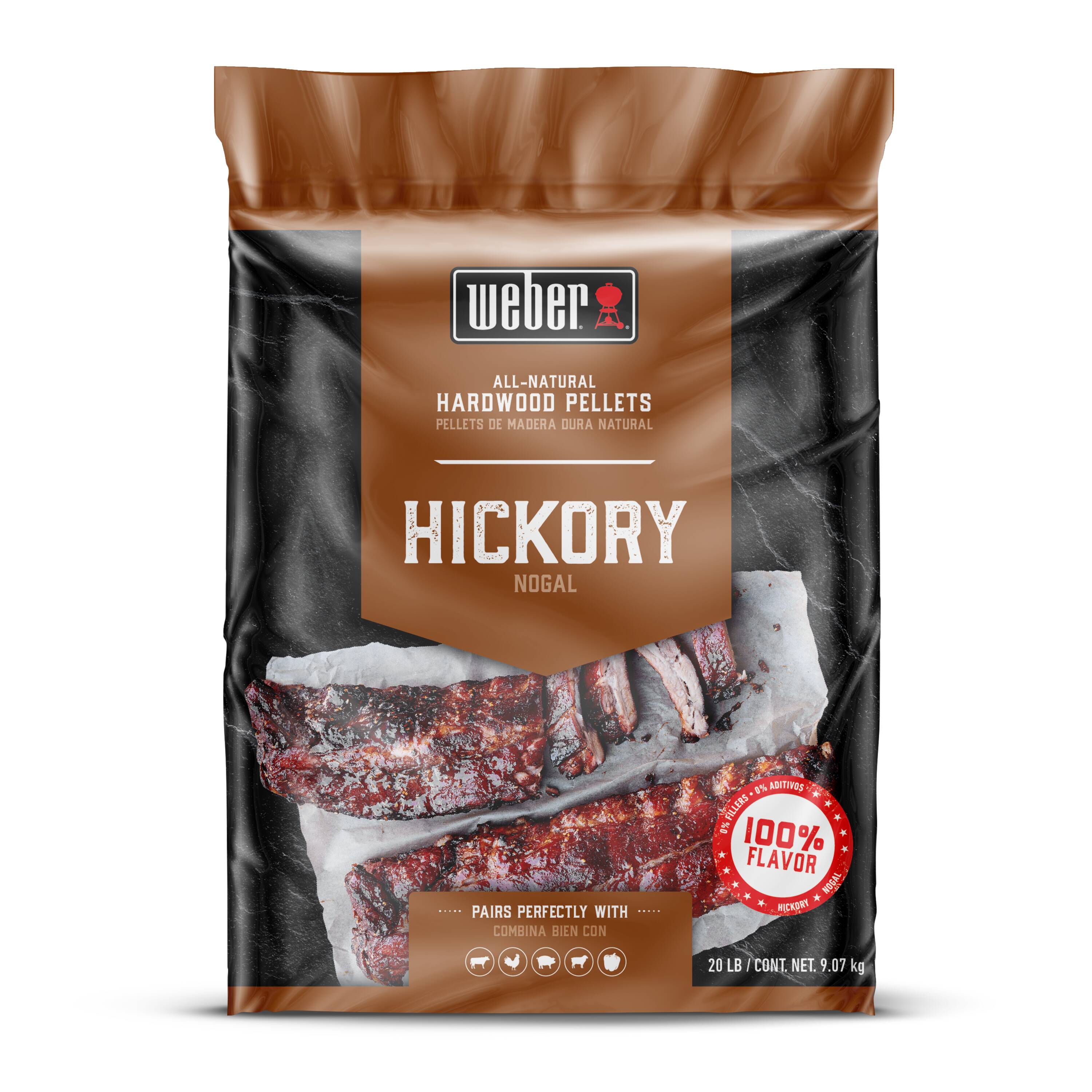 Weber 190002 Hickory 20-lb Wood Pellets