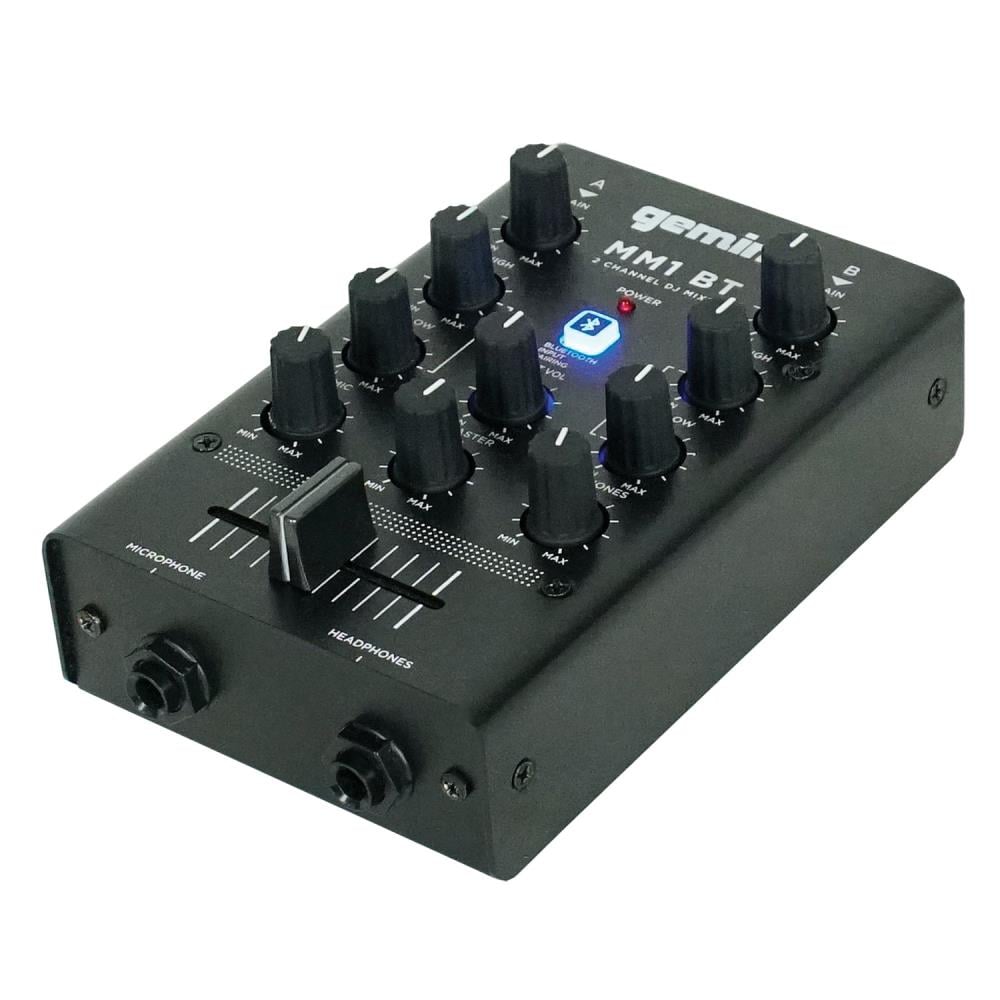 Gemini MM1BT 2-Channel DJ Mixer with Bluetooth Input at