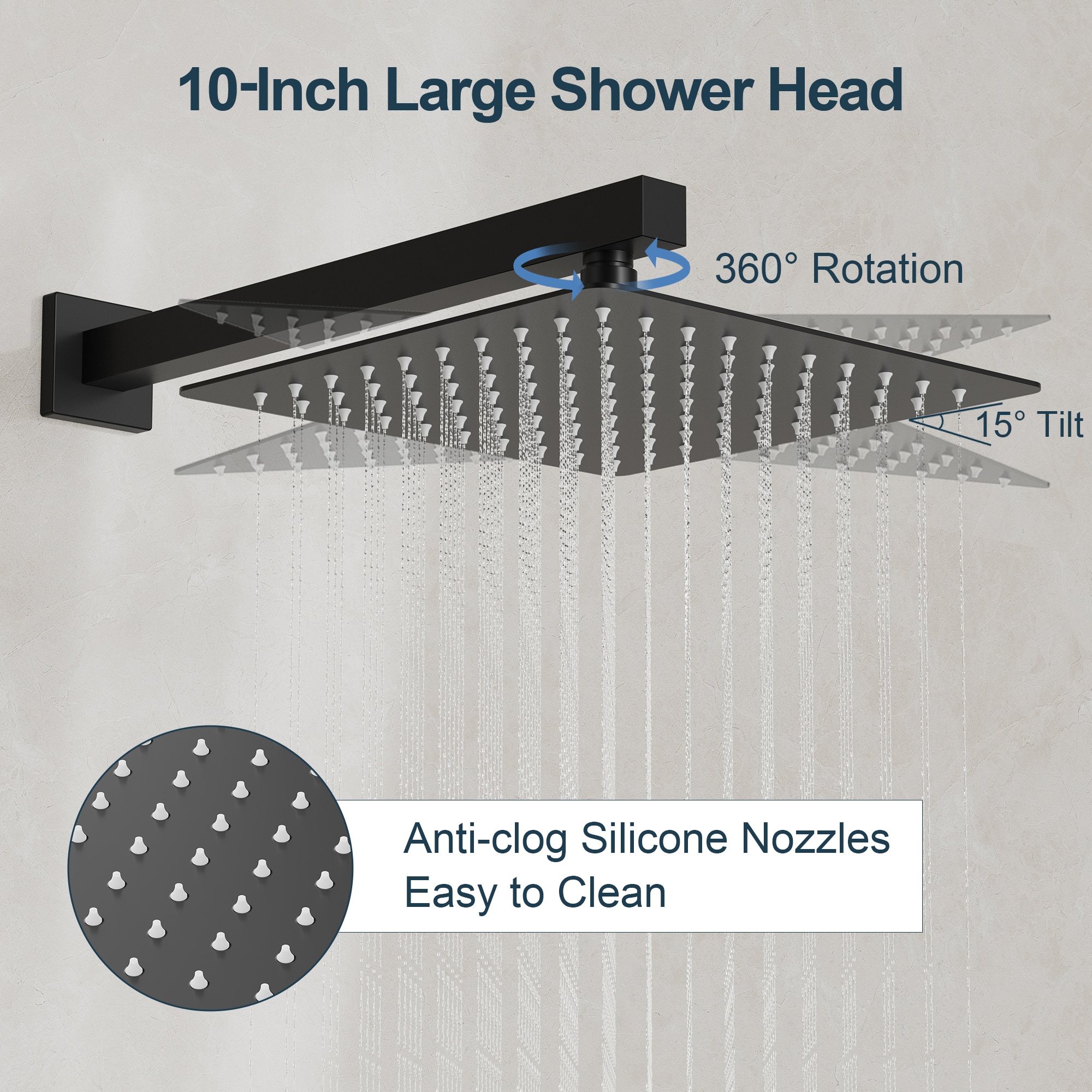 GRANDJOY SFS-1059-BK10 Showerhead-Bar-Panels - View #5