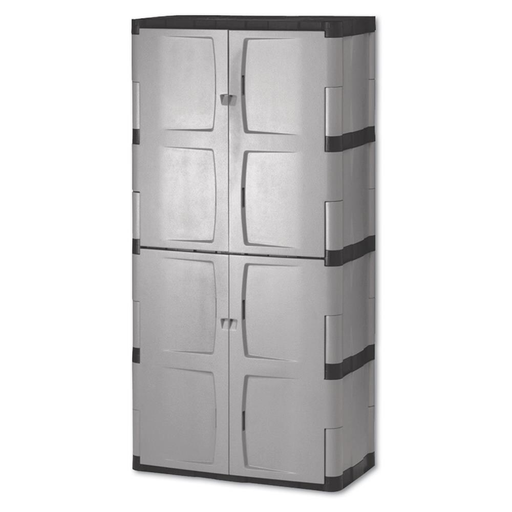 Sterilite Corporation 25.6-in W x 18.9-in H Plastic Gray Freestanding  Utility Storage Cabinet in the Utility Storage Cabinets department at