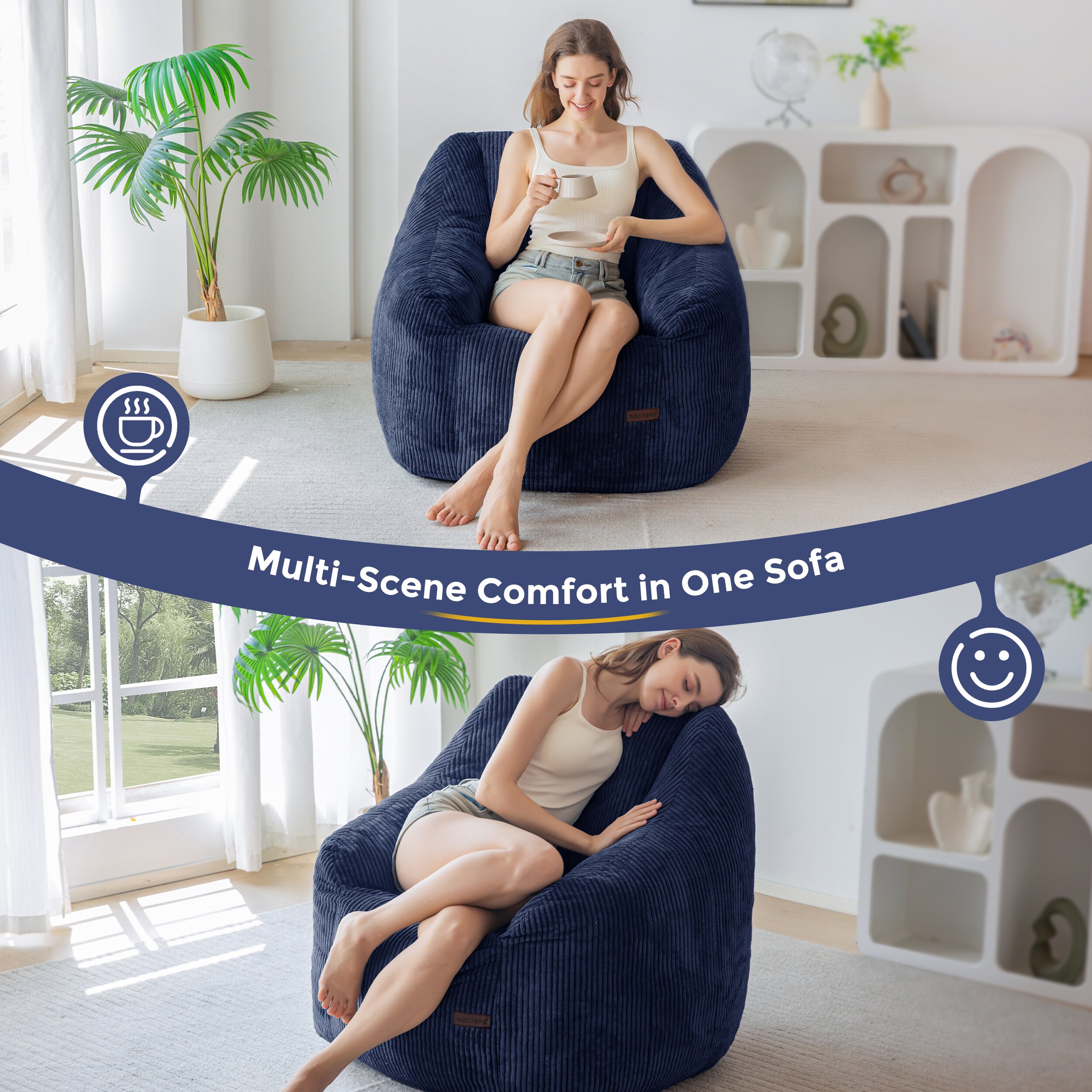 MAXYOYO B-BBS-A05-GR-6FT Bean-Bag-Chairs - View #2