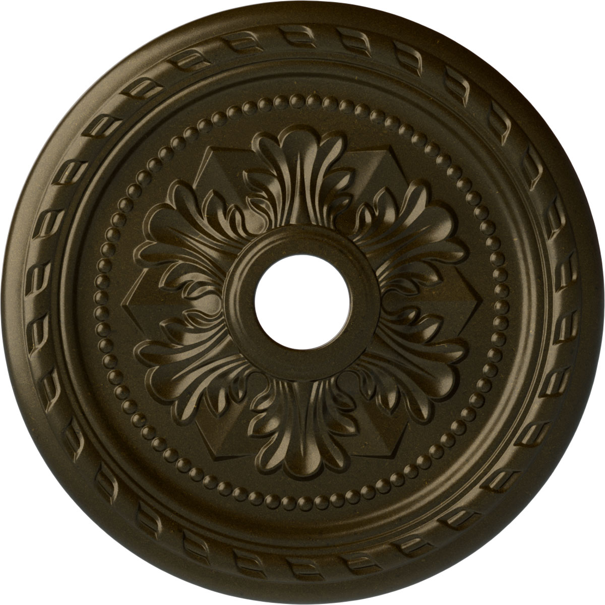 Ekena Millwork CM23PMGGS Palmetto 23.625-in W x 23.625-in L Painted Green Gold Polyurethane Whole Ceiling Medallion