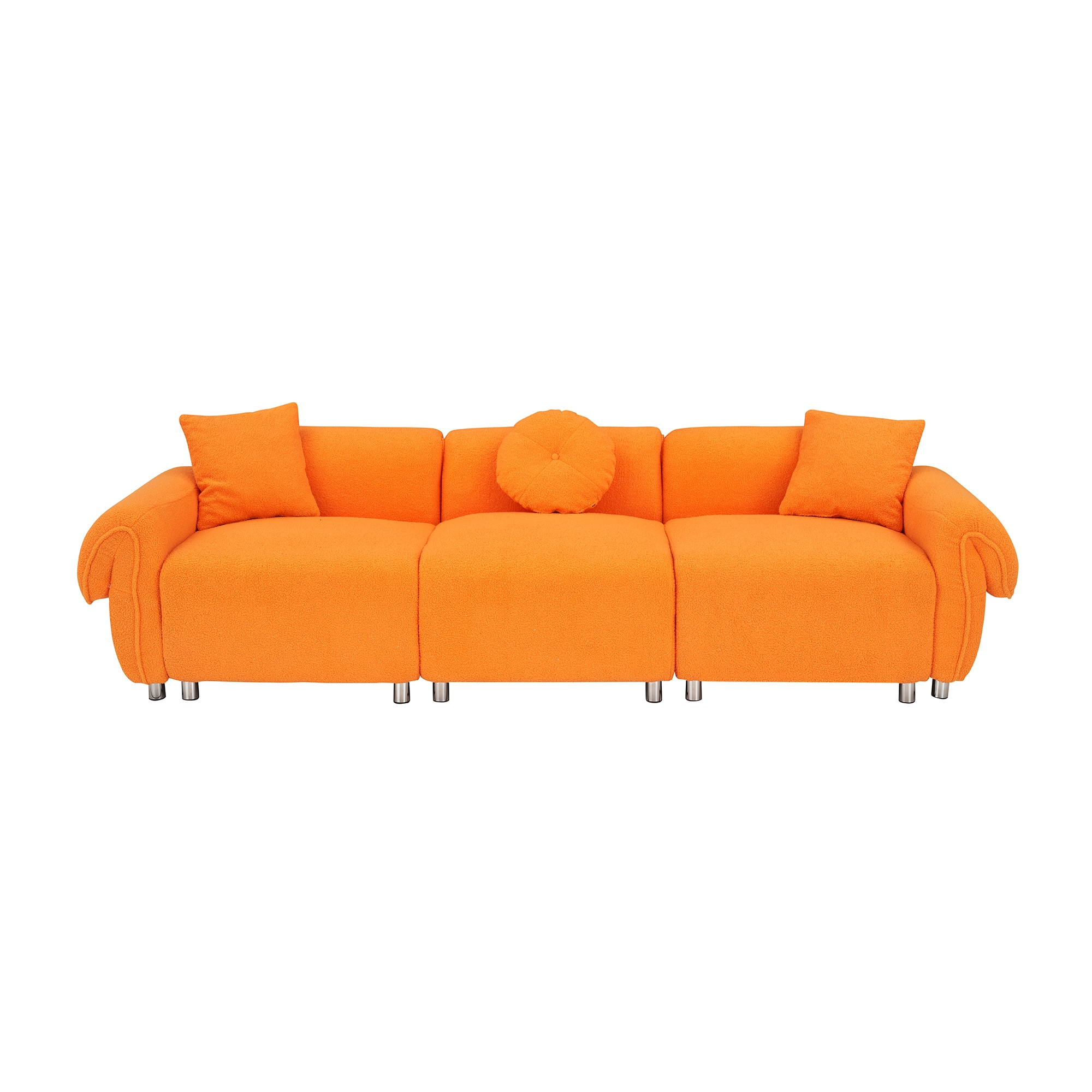 Bybafun YD2700107 112-in Modern Orange Sofa