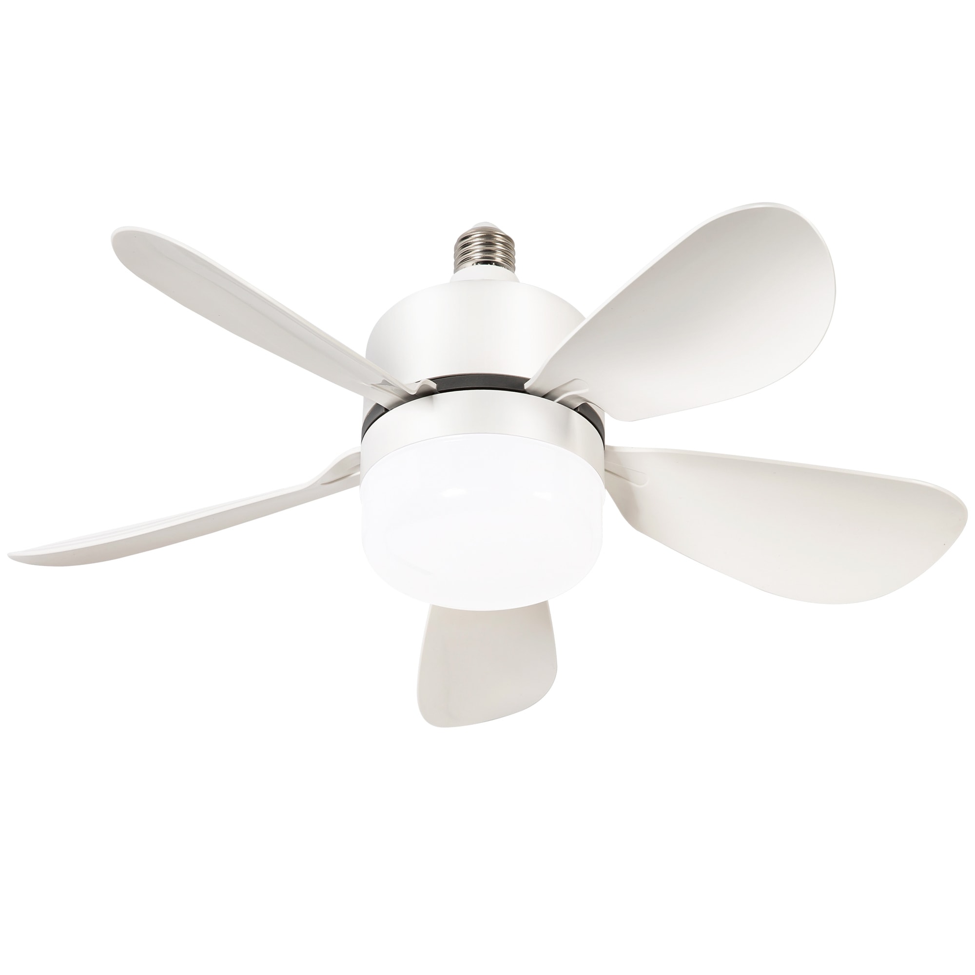BABOOM BOM-P212857-OR 16-in Color-Changing Flush Mount White with PC Blades Ceiling Fan Light Kit Compatible - Remote Included ( 5 -Blade )